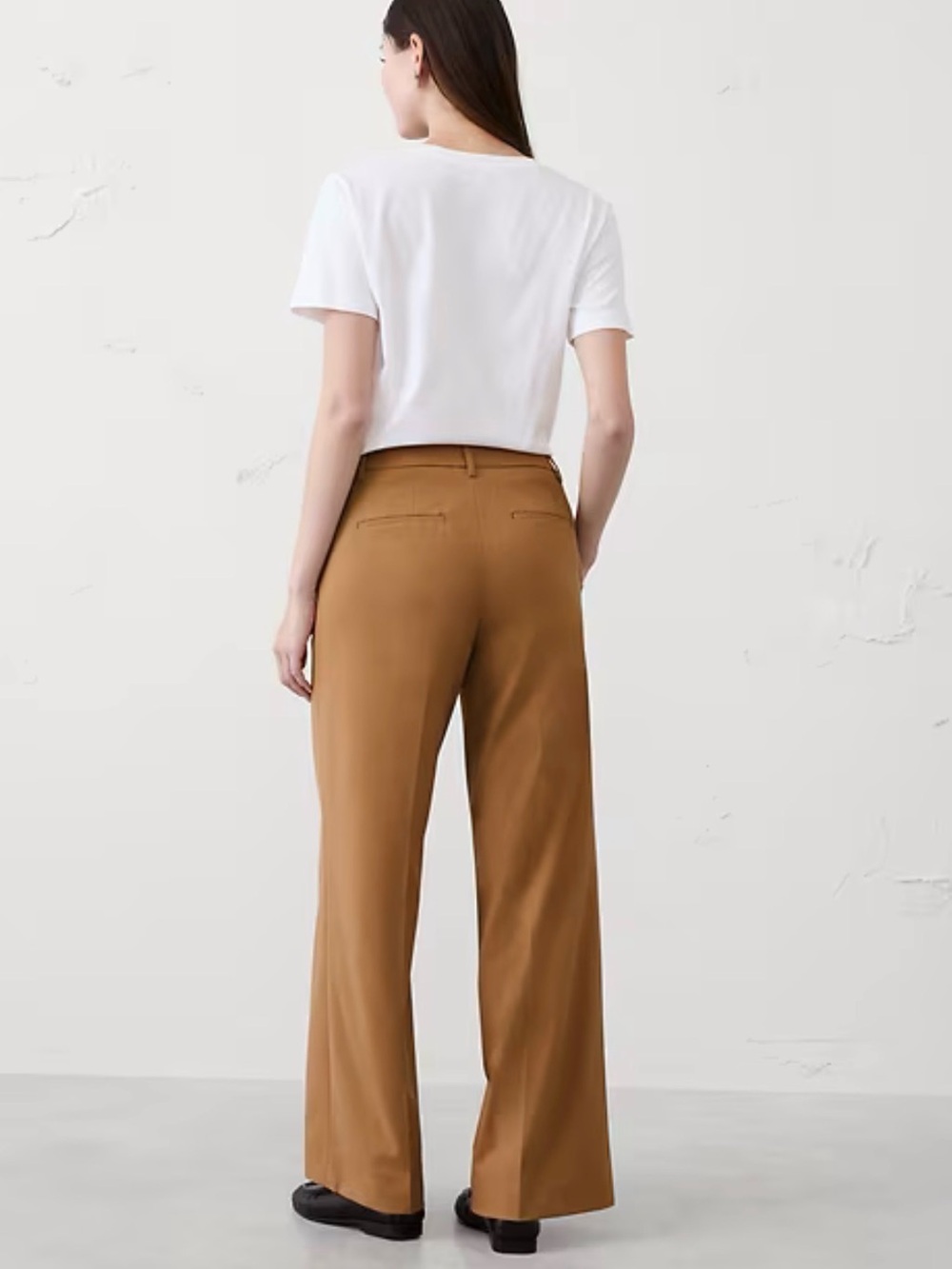 NWT Banana Republic Wide-Leg Sculpted Stretch Trousers Afternoon Latte - Picture 2 of 4